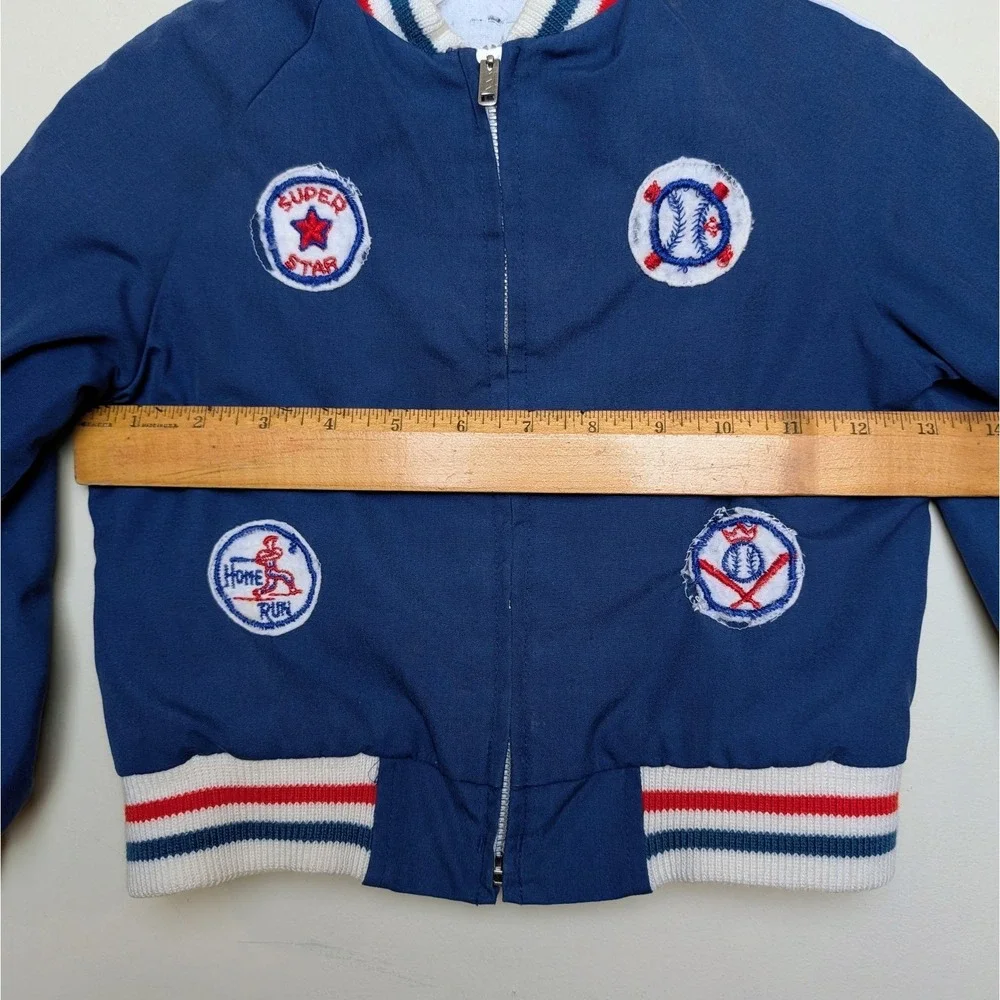 Vintage 60s Baseball Patch Super Star Home Run Bomber Jacket Toddler Size 3T-4T